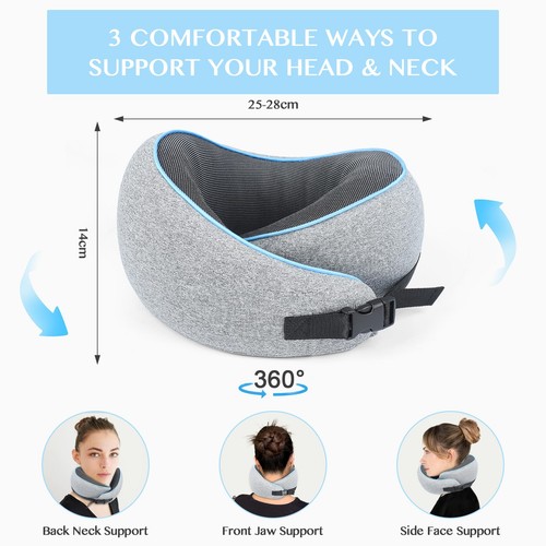 YIMICZSH Neck Travel Pillow, Comfort Memory Foam Airplane Pillow, Compact & E... - Picture 2 of 5
