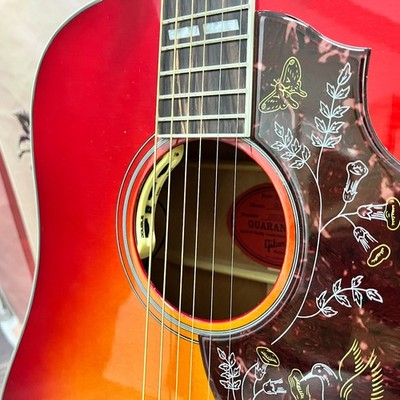 High Quality Hummingbird Acoustic Electric Guitar Cherry Sunburst with pickups