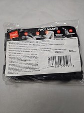 New 5 Pack Hanes Reusable PPE Black Face mask, Washable soft 3-ply 100 Cotton