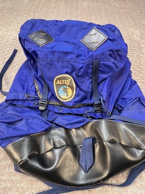 Vintage Altus Foradada Mountaineering Hiking Backpack Blue Orange Made In Spain