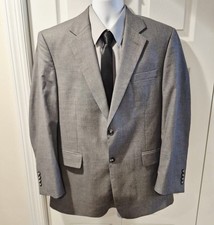 Jos A Bank Suit Mens 44R 38x32 Gray Wool Blend 2 Pc Blazer Pants