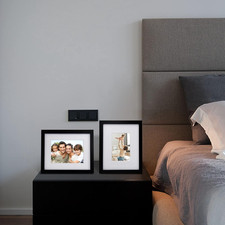 4 Set Black Picture Frames Made of Solid Wood Covered by Plexiglass Table Top Di