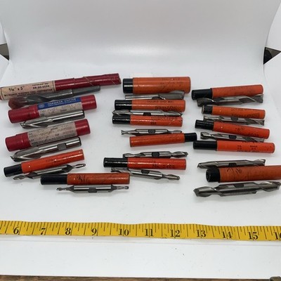 12 Illinois Eclipse Double End Mill Bits And Others - Flute - NOS