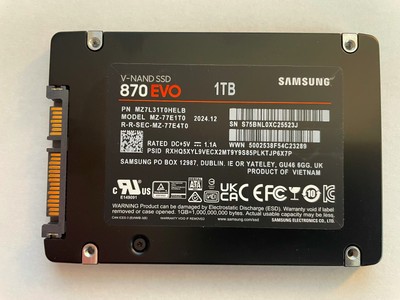 SAMSUNG 870 EVO 1TB V-NAND Solid State Drive SSD Storage PC