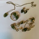 Wells 14K GF Jade Leaf  & pearl Matched Set — photo 1