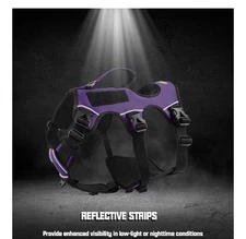 Dog Harness for Large Dogs - No Pull Soft Padded Purple L