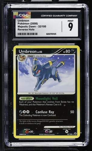 CGC 9 MINT Umbreon 32/100 Majestic Dawn Reverse Holo Pokemon Card