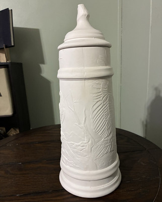 Large Unpainted Ceramic Bisque Bald Eagle Lidded Stein Mug Wildlife Ready to Pai