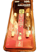  2 FEIT ELECTRIC 100W 120V HALOGEN BULBS-FACTORY SEALED-NIB EM