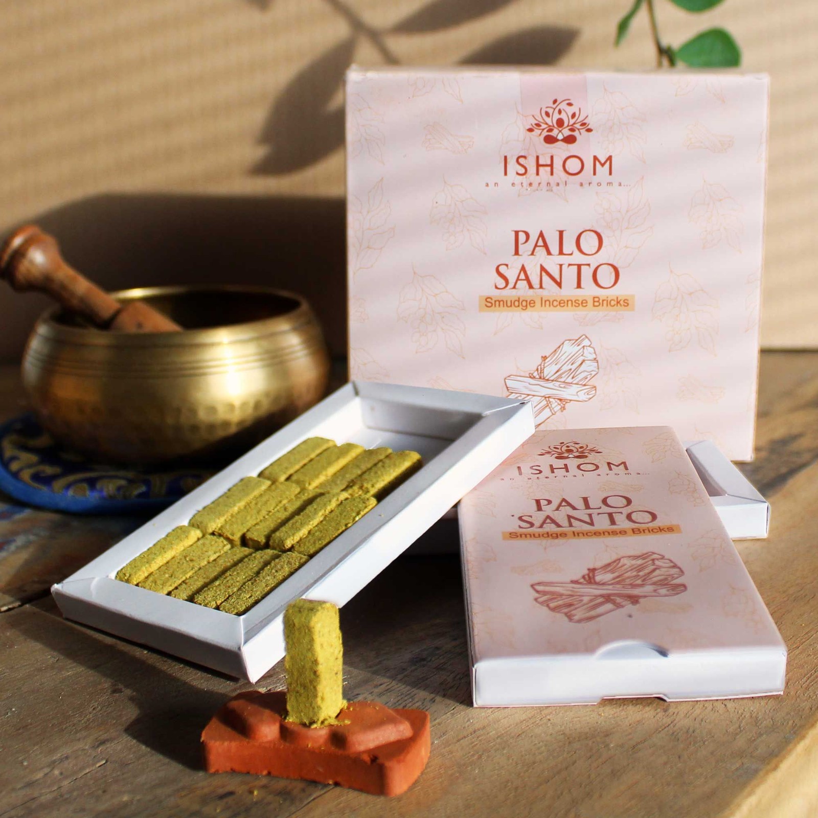 Pack of 15 Natural Incense Smudge Bricks and Burner - Palo Santo Resin - Image 2