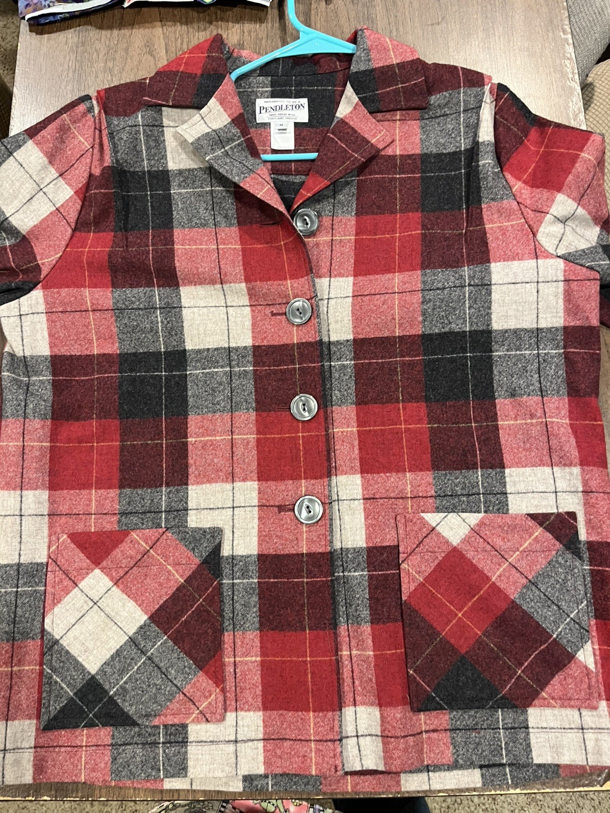 Classic Pendleton Red Plaid Wool Jacket Women’s  … - image 1