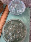 Lot of 8 Vintage Glass & Metal Flower Frogs Various Styles Rustic Farm — photo 9