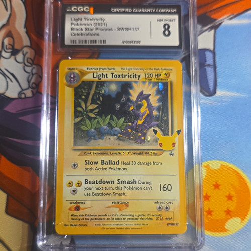Pokémon 2021 Light Toxtricity Black Star Promo SWSH137 Celebrations CGC 8