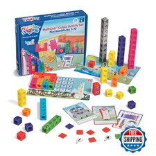hand2mind MathLink Cubes Numberblocks 1-10 Activity Set (30 Pcs) Preschool Learn