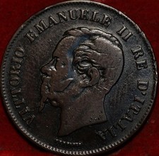 1861 Italy 5 Centesimi Foreign Coin
