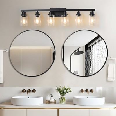 6 Lights 37'' Black Modern Vanity Light Bathroom Mirror LED Wall Lamp Fixture UL