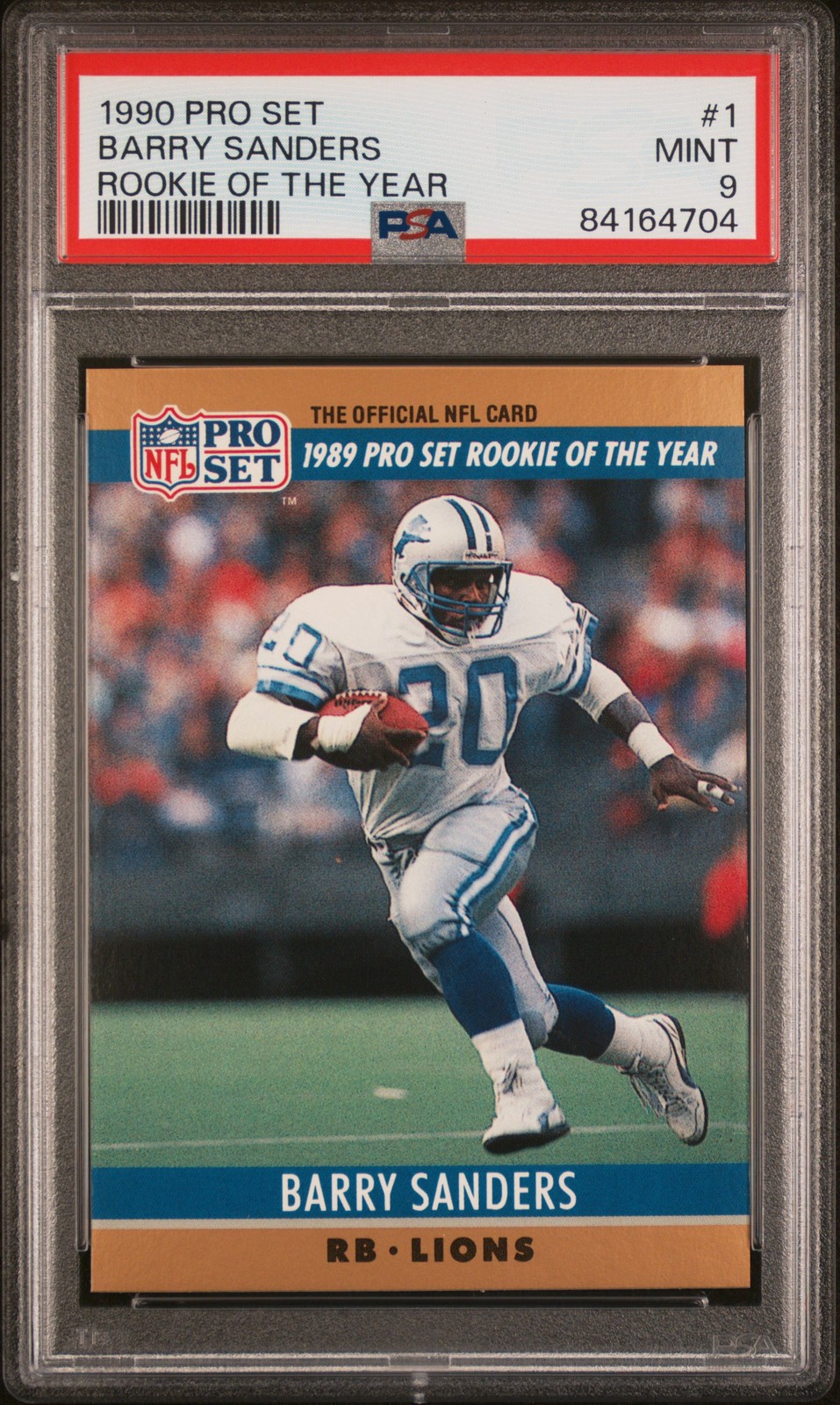 1990 PRO SET ROY #1 BARRY SANDERS PSA 9