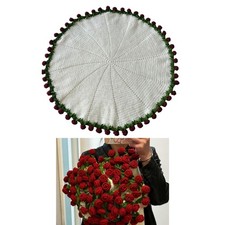 Lightweight Crochet Rose Blanket for Home Decoration Floral Throw
