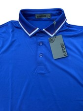 G/Fore Men  s Golf Polo Sonic Blue Size Small NWT  S Golfer Polo Casual Logo