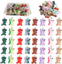 40 Pieces Resin Dinosaurs Charms Pendants, DIY Small Dinosaurs Pendants Dangle C