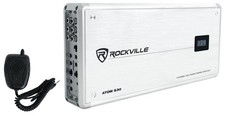 Rockville Atom S30 2400W 4-Channel Marine Amplifier 2/4 Ohm, Voltmeter, White