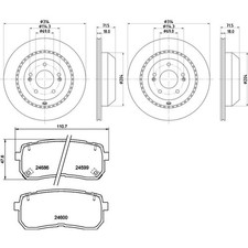 HELLA PAGID BREMSENSET 315mm HINTEN passend für KIA SORENTO 3 UM III