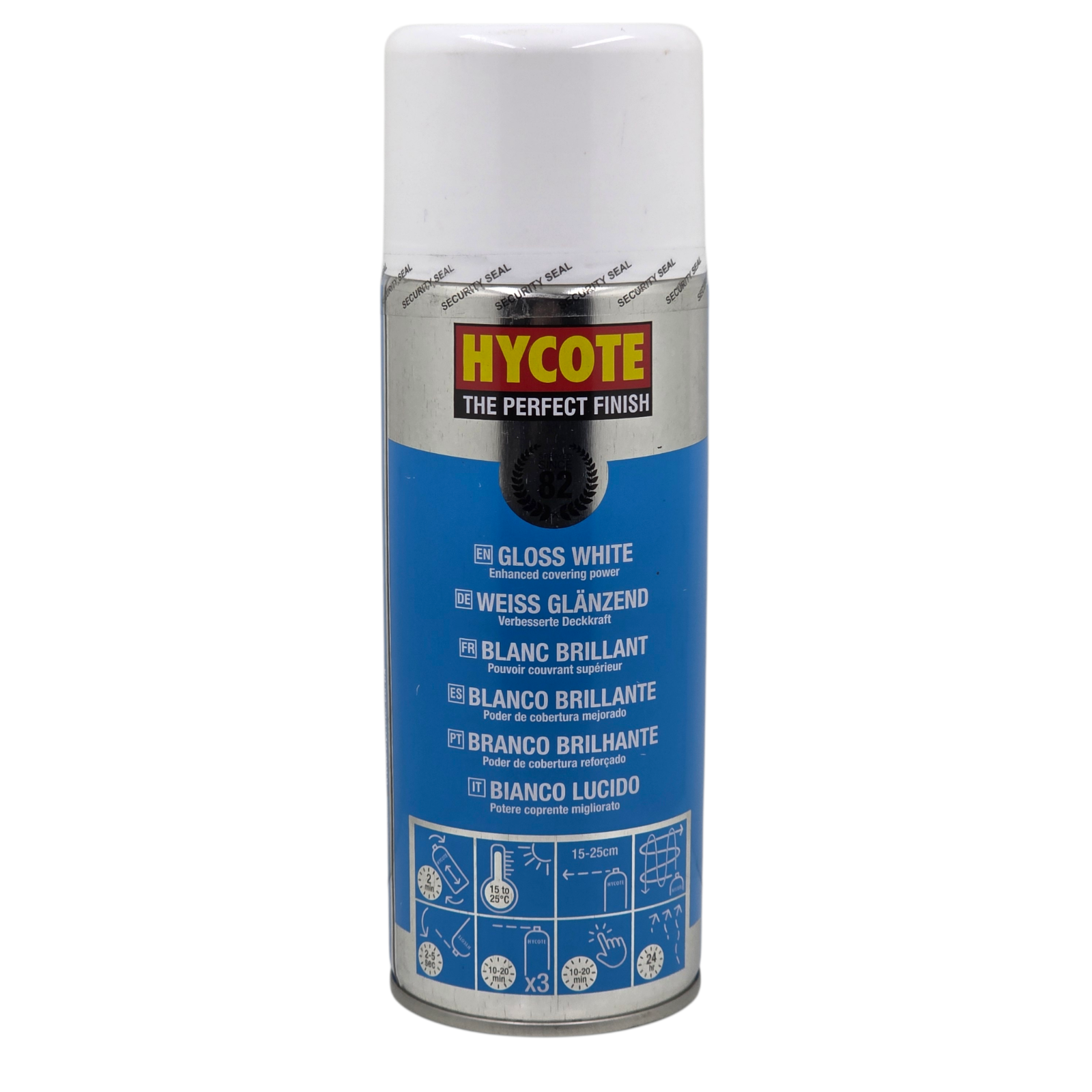 Hycote Gloss White Spray Paint Aerosol Auto Car Multi-Purpose Preparation 400ML