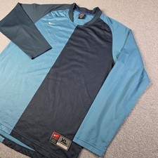 Nike Team Dri-Fit Long Sleeve Shirt Men’s XL Blue Gray Colorblock Athletic