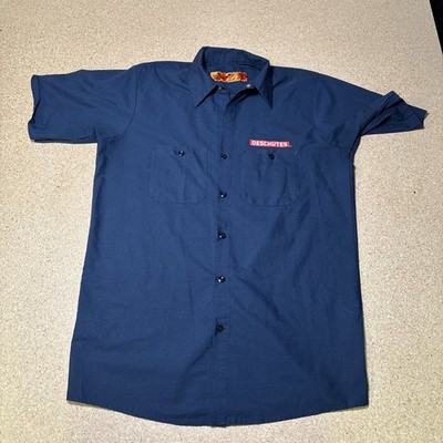 Red Kap Deschutes Brewery Delivery Guy Uniform Blue Work Shirt Size M