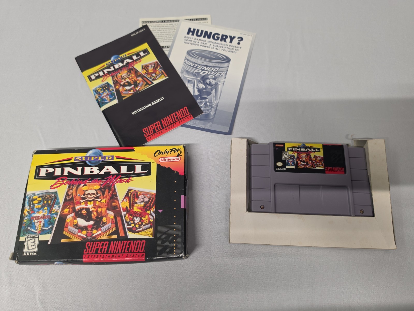 Super Pinball: Behind the Mask (Super Nintendo SNES, 1994) COMPLETE CIB, TESTED