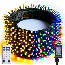 100FT 300 LED Color Changing Christmas Lights, 2 in 1 Warm White  Multi Waterpr
