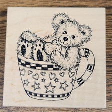 Fuzzy Bear Rubber Stamp PSX G-2652 Made in USA 1999