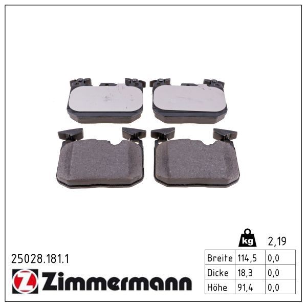 Zimmermann BremsbelÄGe Bremsbelagsatz Vorne FüR BMW 3ER F30 F80 F31 F34 4ER-image