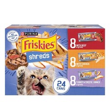 Purina Friskies Wet Cat Food Variety Pack 5.5oz 24Pk Chicken Turkey Beef Cheese