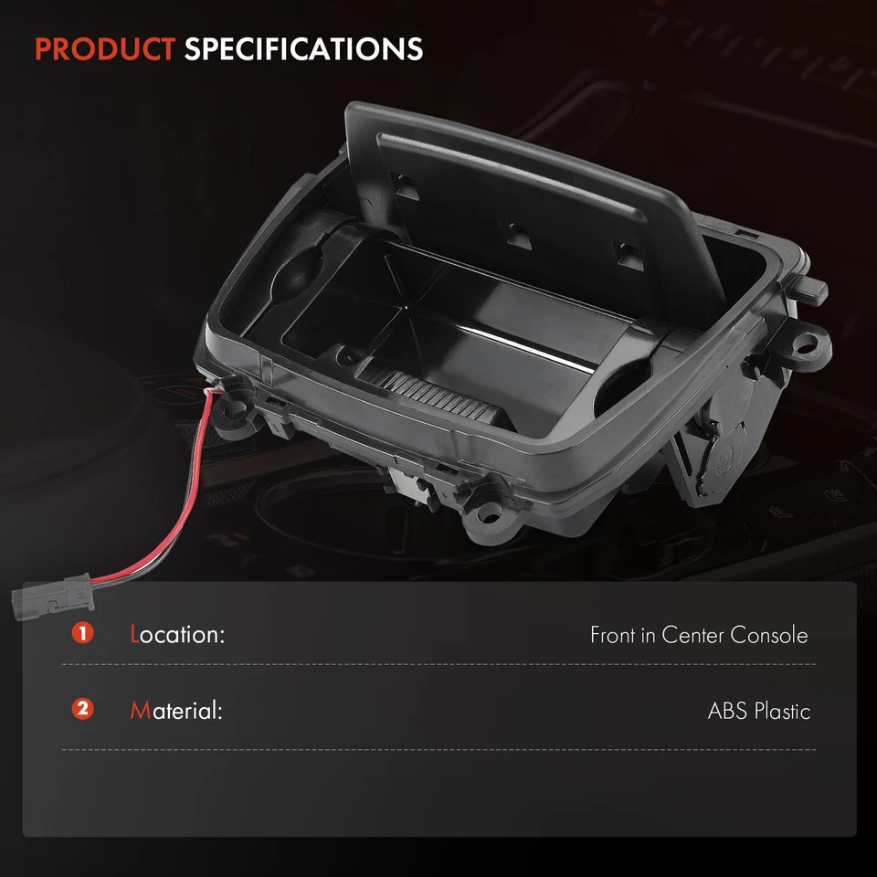 Inserção de bandeja de cinzas para BMW 528i 2010 2011 2014-2016 535i 520i console central frontal - Imagem 2 de 4