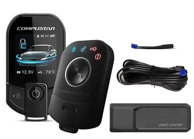 Compustar 2WT13R-SF LCD Remote + 2WR5R-SF + ANT-2WSF Antenna + Cable + FT-TEMP