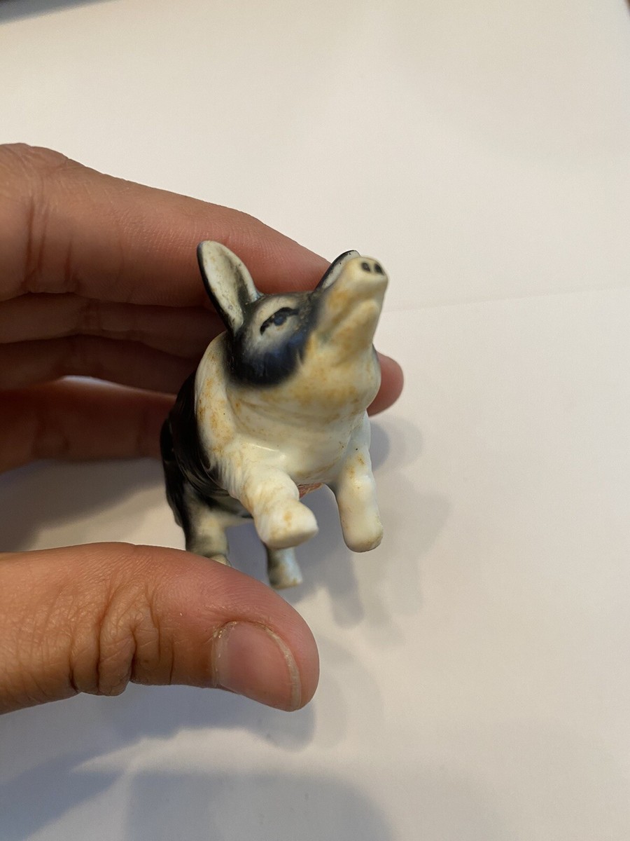 Vintage set of Bone China Pigs & Piglet - Black and White - Japan