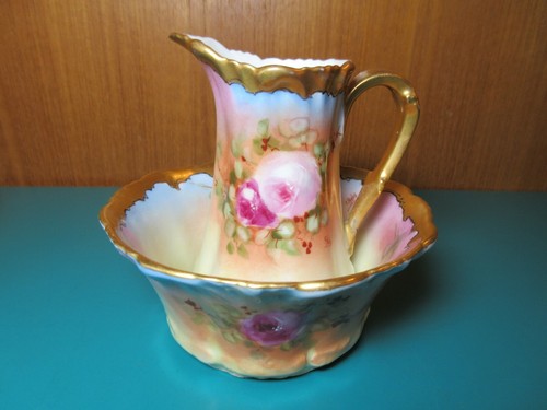 FANTASTIC LIMOGES PICKARD CHINA Charles Hahn CREAMER SUGAR SET 1920s antique T&V - Picture 12 of 12