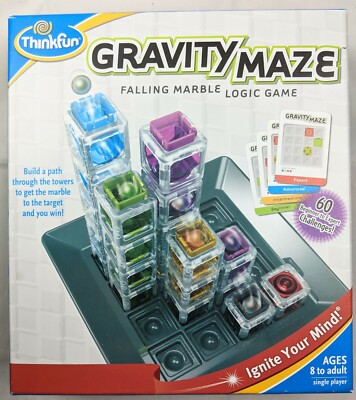 ThinkFun - Gravity Maze Falling Marble Logic Game - Used, Excellent & Complete! 