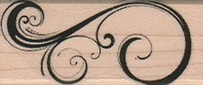 Swirl 1 x 2 1/4" Rubber Stamp, Mixed Media Stamp, Swirl Stamp