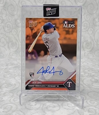 JOSH JUNG 2023 Topps Now #971E Texas Rangers ALDS RC - Orange Auto /5