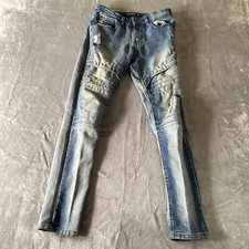 Southpole Jeans Boys Sz 14 Distressed Slim Fit Light Wash