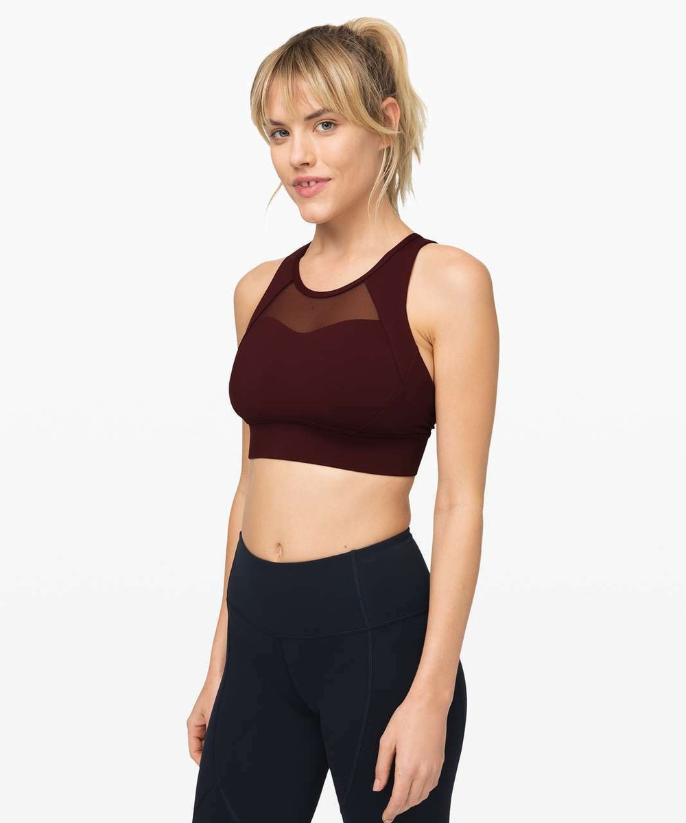 NWT Lululemon Breathe it In Bra Medium  Support~SIZE:4,6,8~Black,White,Garnet