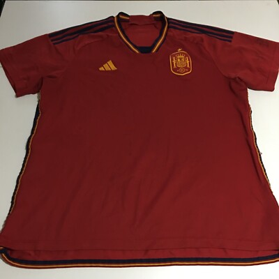 Adidas Spain Soccer Jersey Mens XL red Autograph