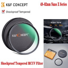 K F Concept 49-82mm Nano X MC UV Filter Shockproof Tempered Camera Lens Filter