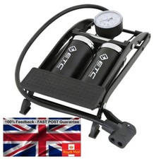 Foot Pump - Twin Barrel Dual Head - For Cars / Bikes / Inflatables UK FAST POST!
