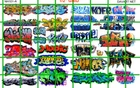 NH101A 1/2 Set N SCALE MODERN URBAN GRAFFITI TAGGING for TRAINs AND BUILDINGS