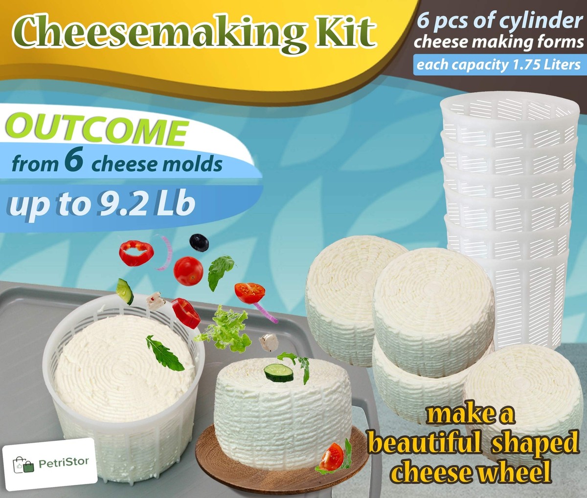 Paneer Maker 3-Piece Basic Set - 300ml Soft Cheese Making Kit By ...