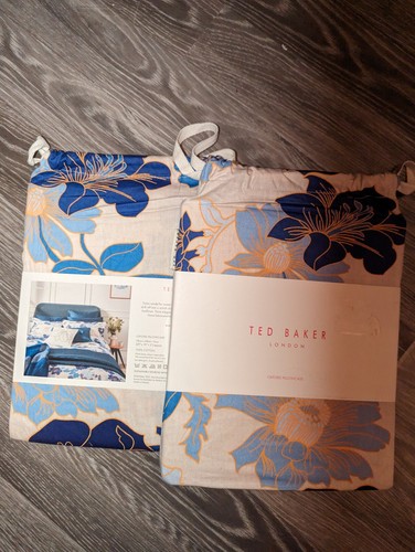 Ted Baker New Romantics Oxford Pillowcases Blue PAIR NEW x2 - Picture 10 of 11