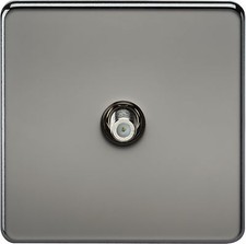 Image of Knightsbridge Screwless 1 G Gang SAT TV Satellite Outlet Non Isolated Flat Plate